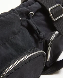 Sac Souple En Nylon Avec Poches Et Lien Coulissant - Noir