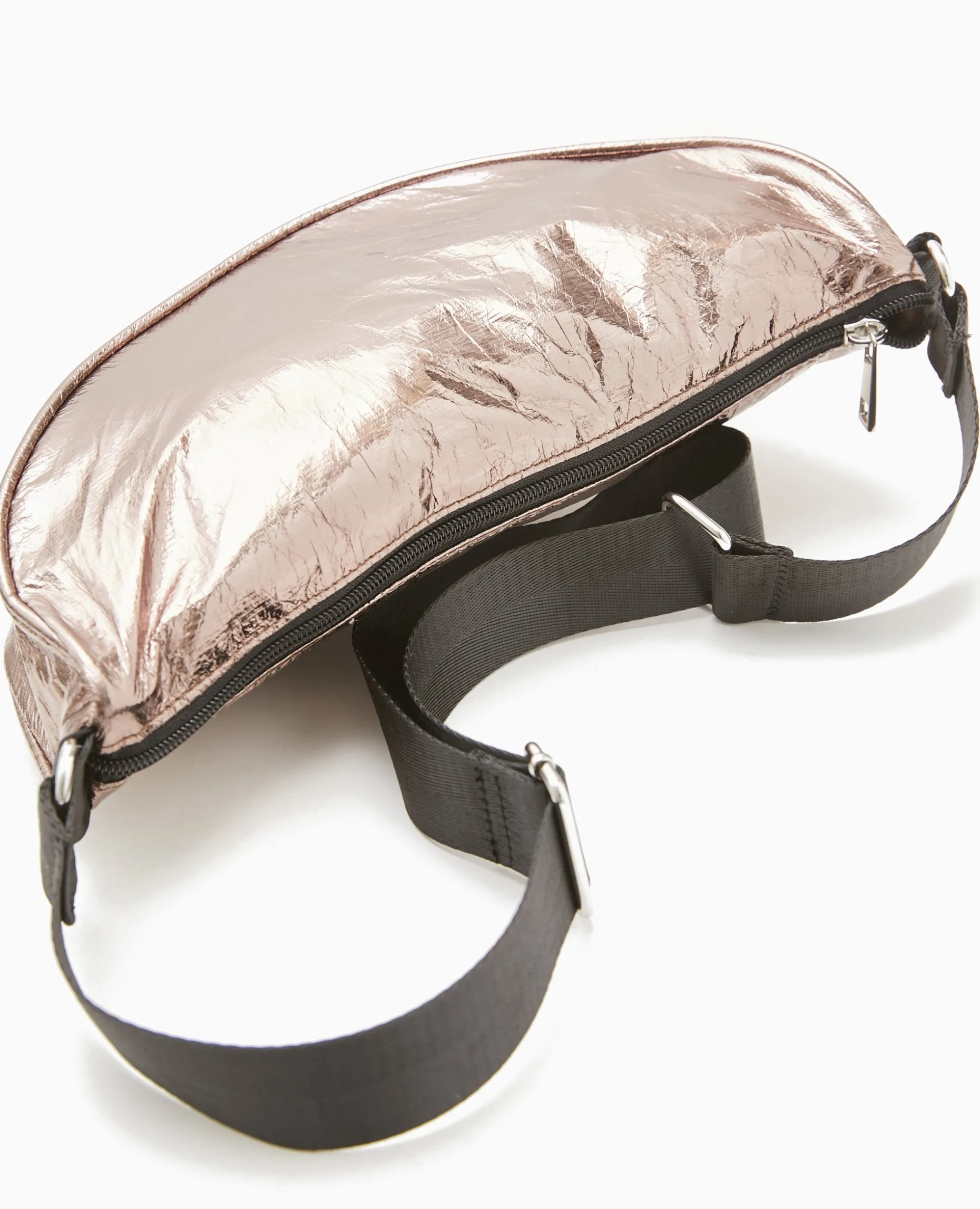 Sac Souple En Tissu Métallisé - Gris Foncé