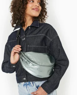 Sac Souple En Tissu Métallisé - Vert Clair