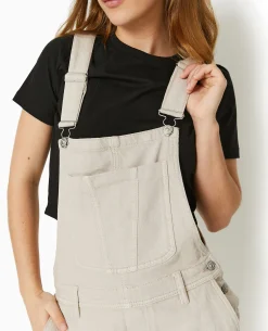 Salopette En Jean Souple - Beige