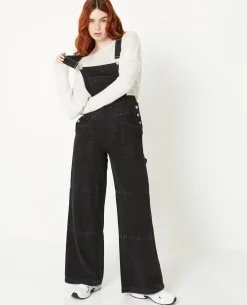 Salopette En Jean Wide - Noir