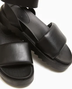 Sandales à Bride Avec Semelles Crantées - Noir