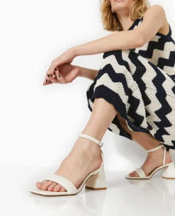 Sandales 1 Bride Avec Talons Trapè;zes - Blanc