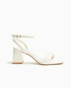 Sandales 1 Bride Avec Talons Trapè;zes - Blanc