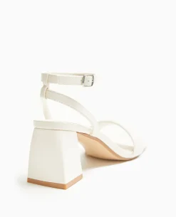 Sandales 1 Bride Avec Talons Trapè;zes - Blanc