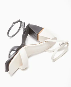 Sandales 1 Bride Avec Talons Trapè;zes - Blanc