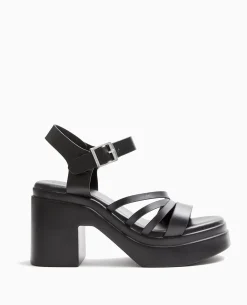 Sandales Compensées Avec Multi-brides - Noir