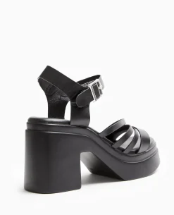 Sandales Compensées Avec Multi-brides - Noir