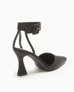 Sandales Talon Bobine Avec Bride Tour De Cheville - Noir