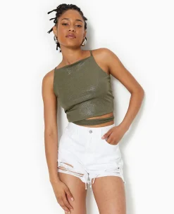 Short En Jean Destroy - Blanc