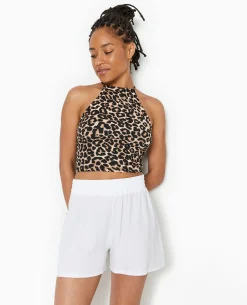 Short En Tissu Gaufré - Blanc