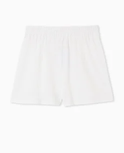 Short En Tissu Gaufré - Blanc