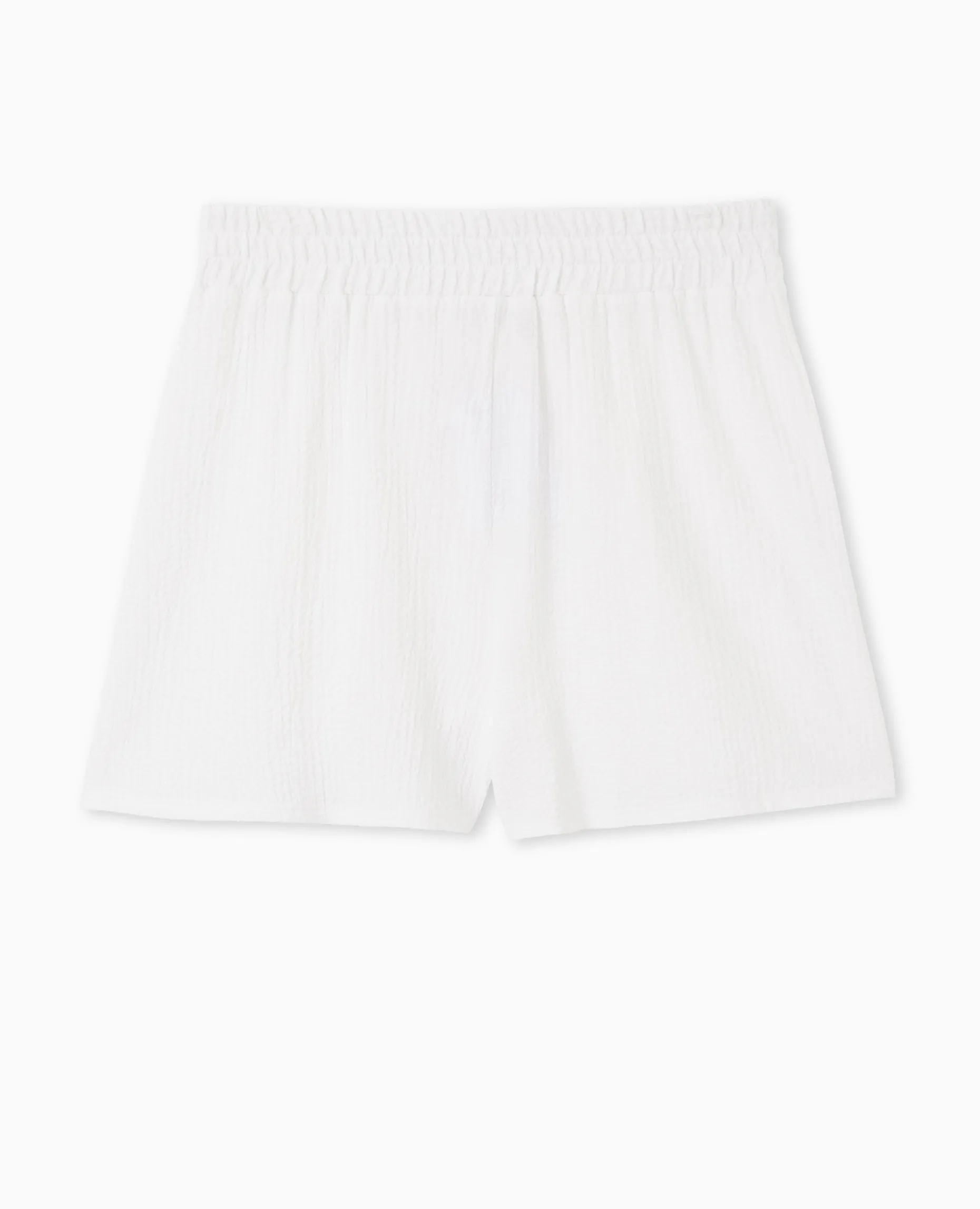 Short En Tissu Gaufré - Blanc
