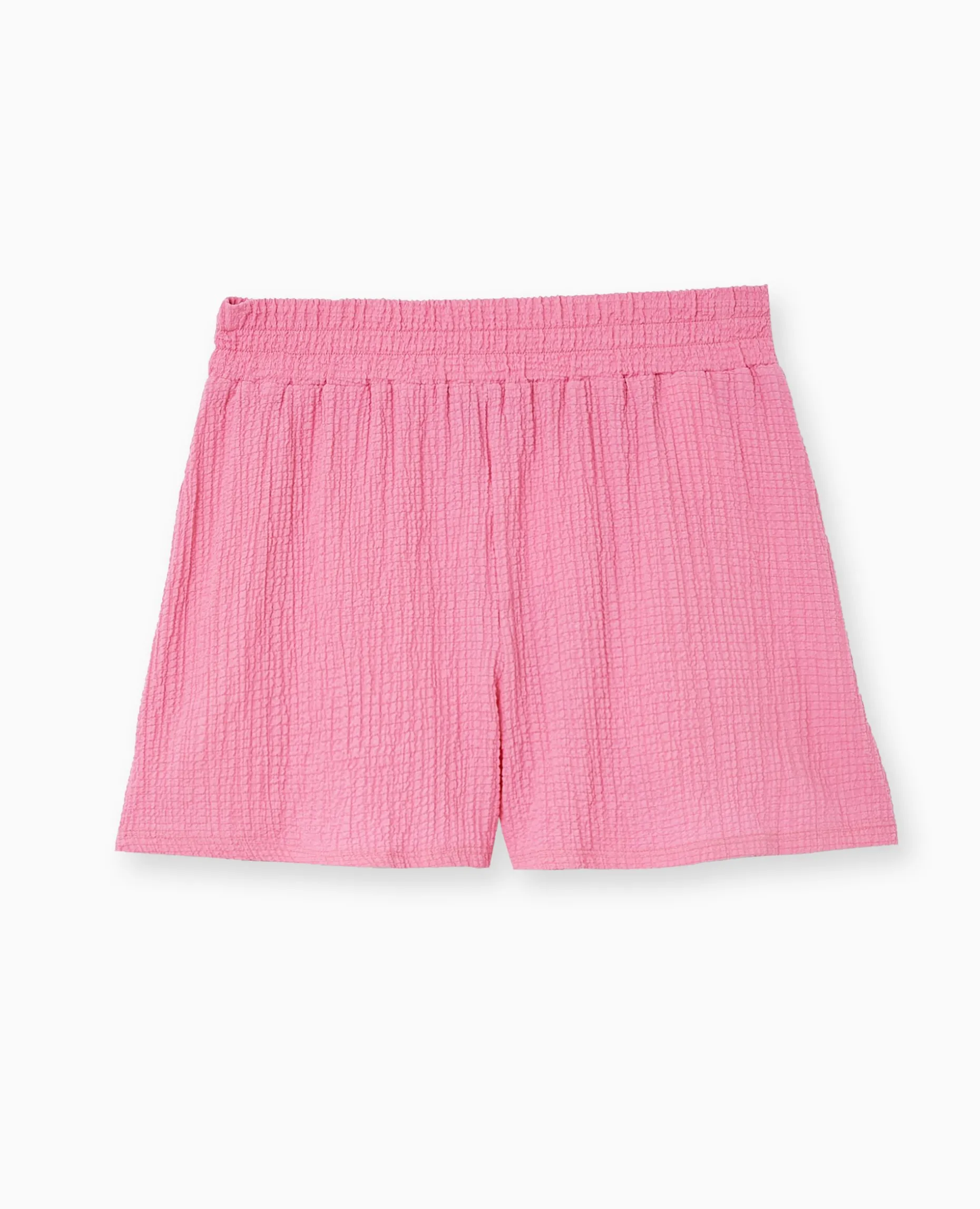 Short En Tissu Gaufré - Rose