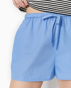 Short Taille élastiquée Façon Pyjama D'homme - Bleu