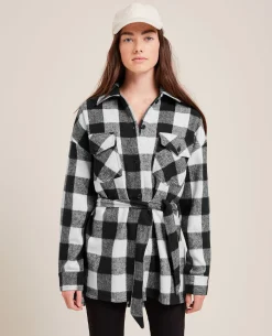 Surchemise Avec Ceinture à Nouer - Noir