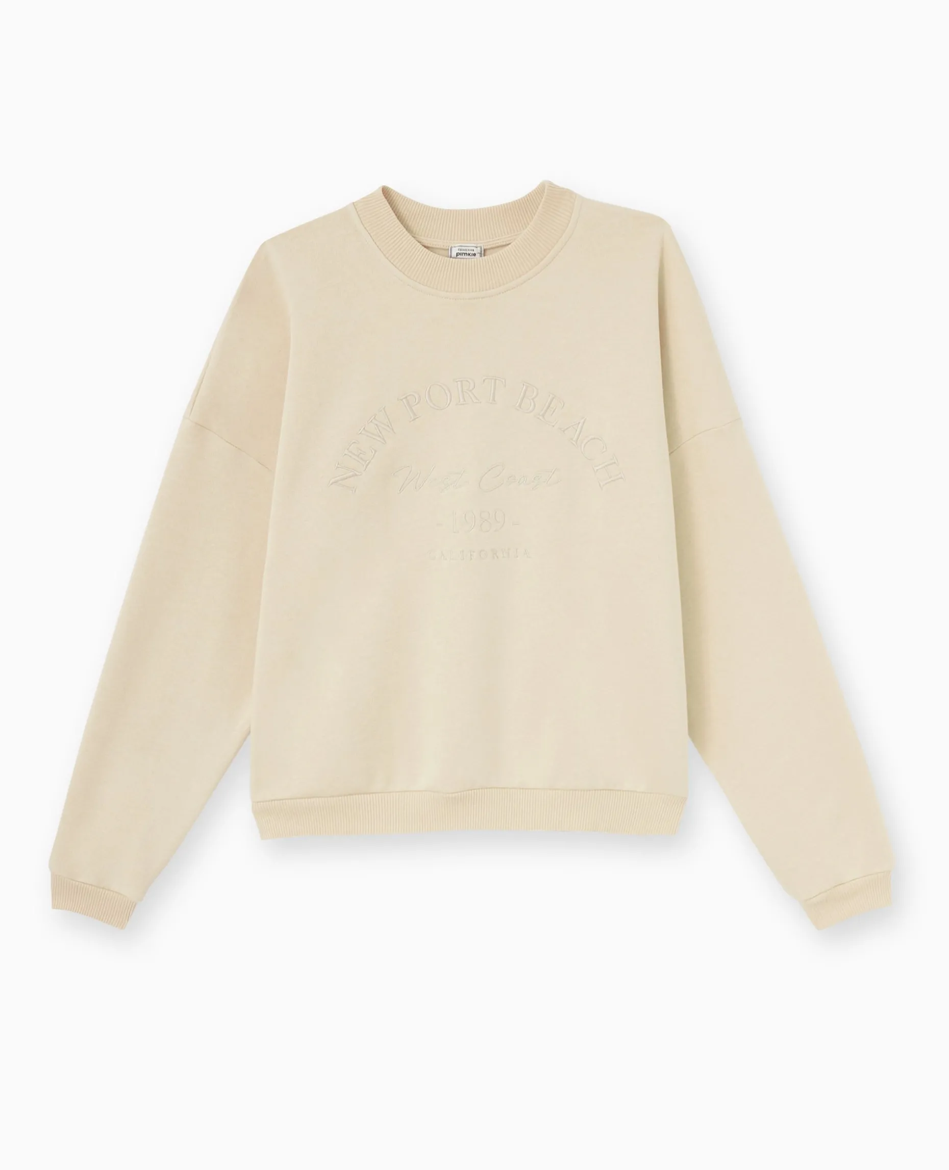Sweat Avec Broderie - Beige