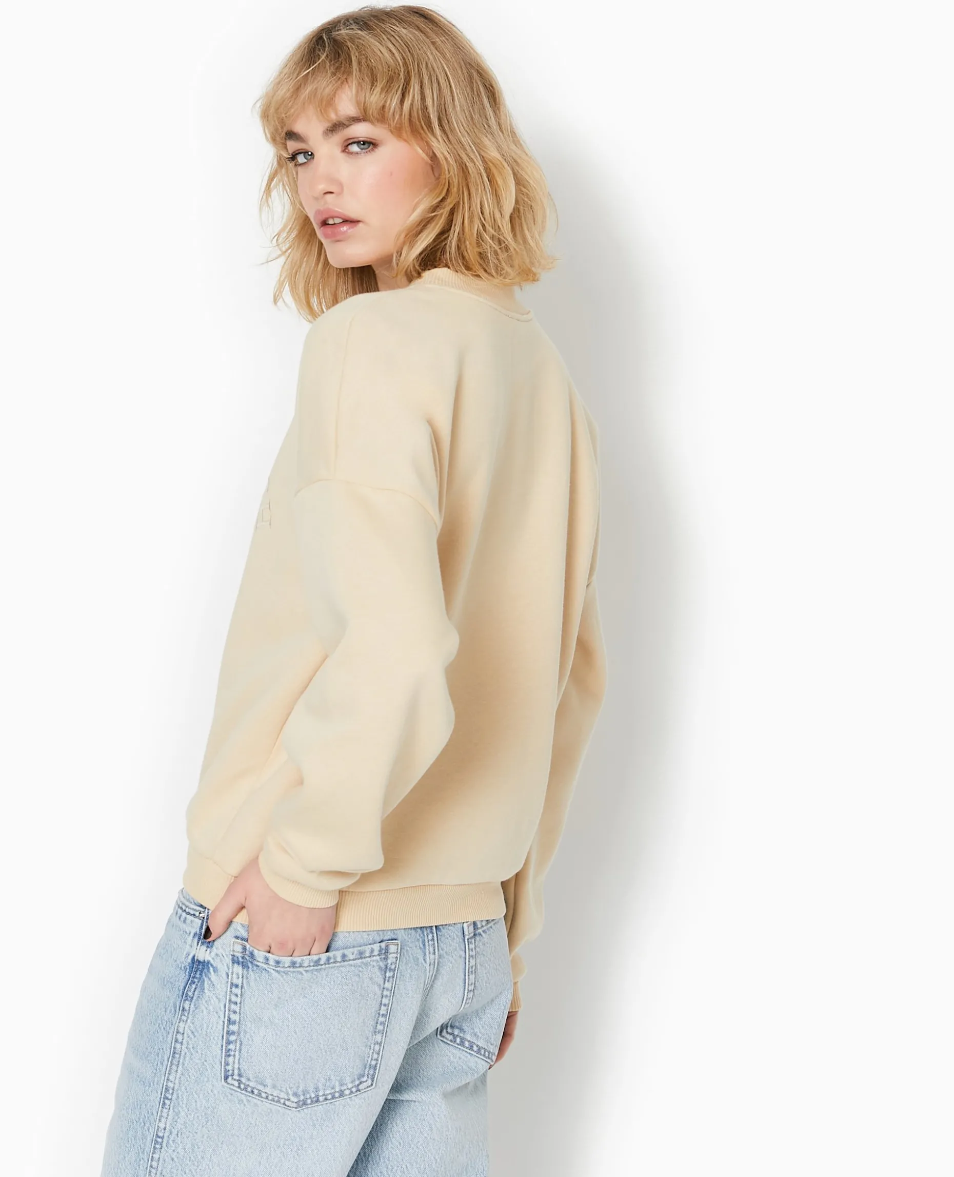 Sweat Avec Broderie - Beige