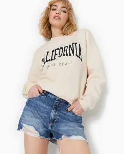 Sweat Avec Print - Beige