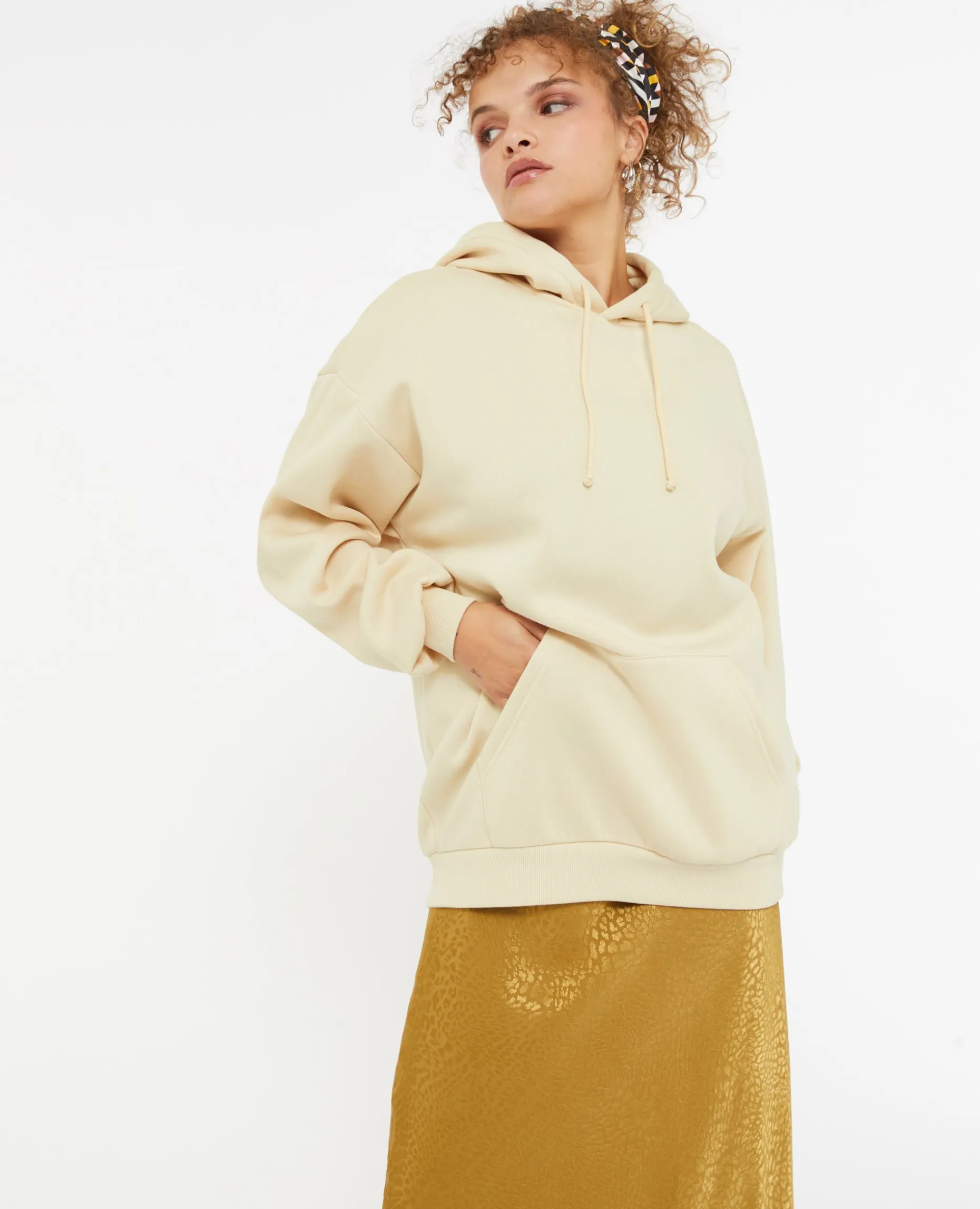 Sweat Capuche Oversize - Beige