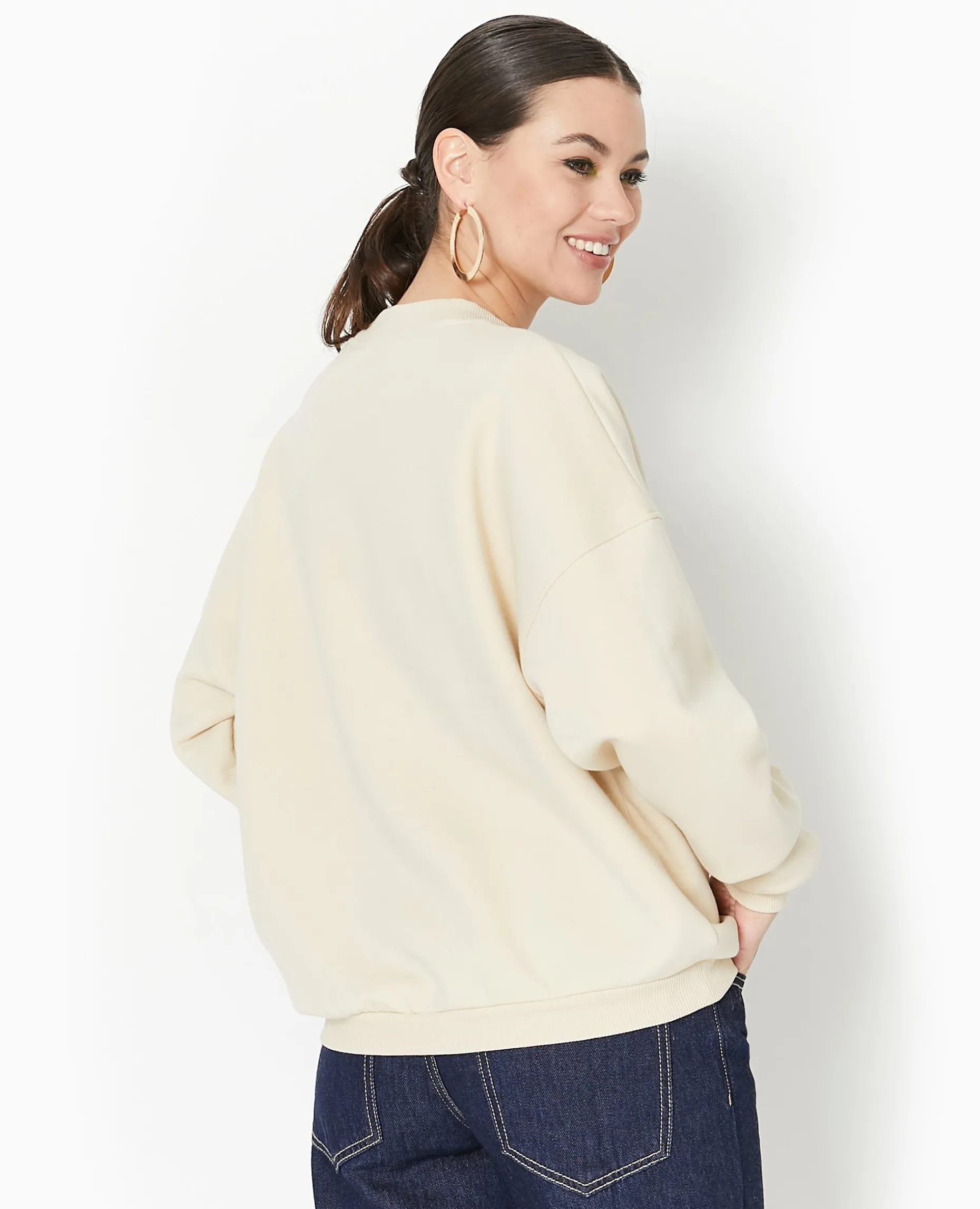 Sweat Col Rond AALIYAH - Beige