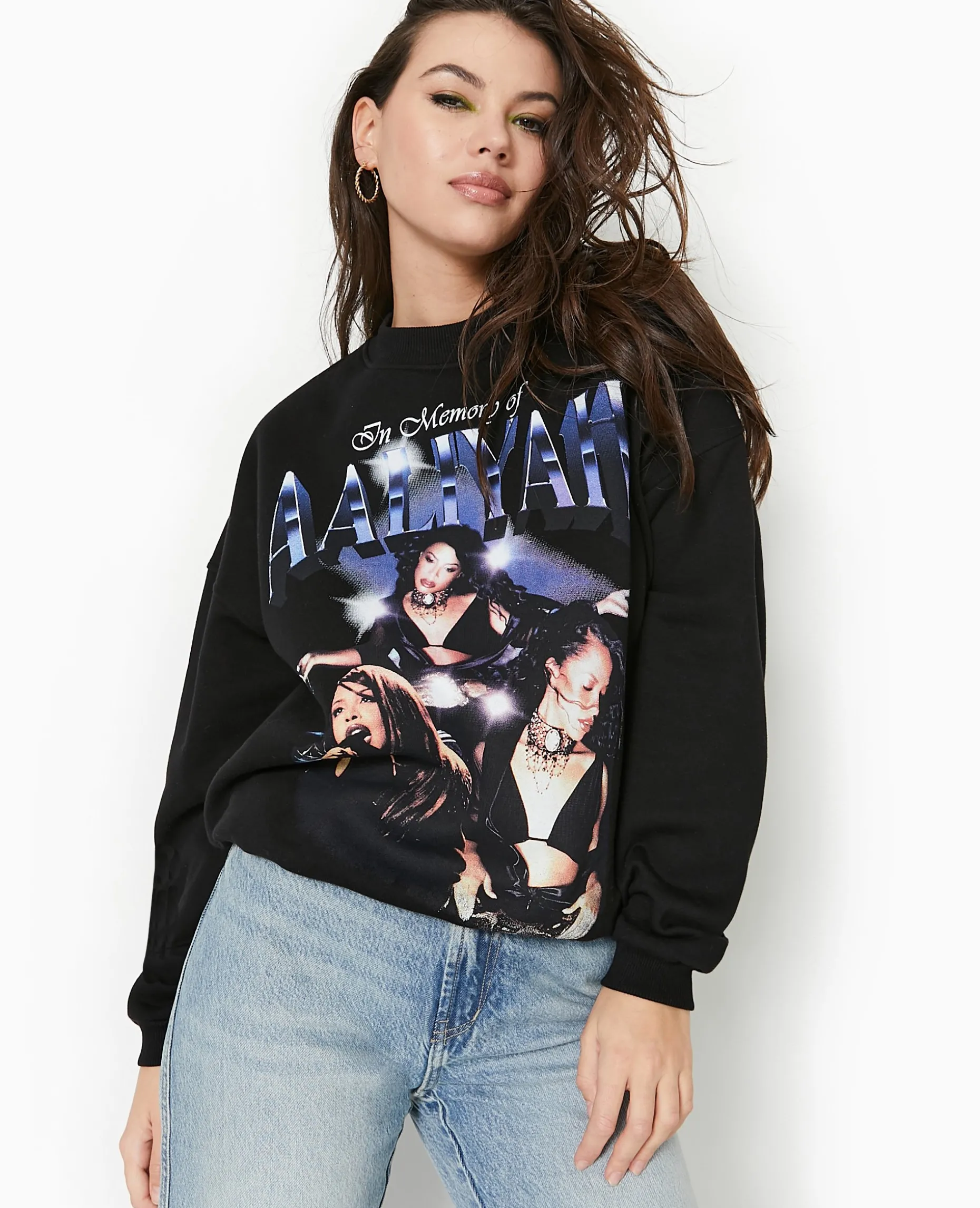 Sweat Col Rond AALIYAH - Noir