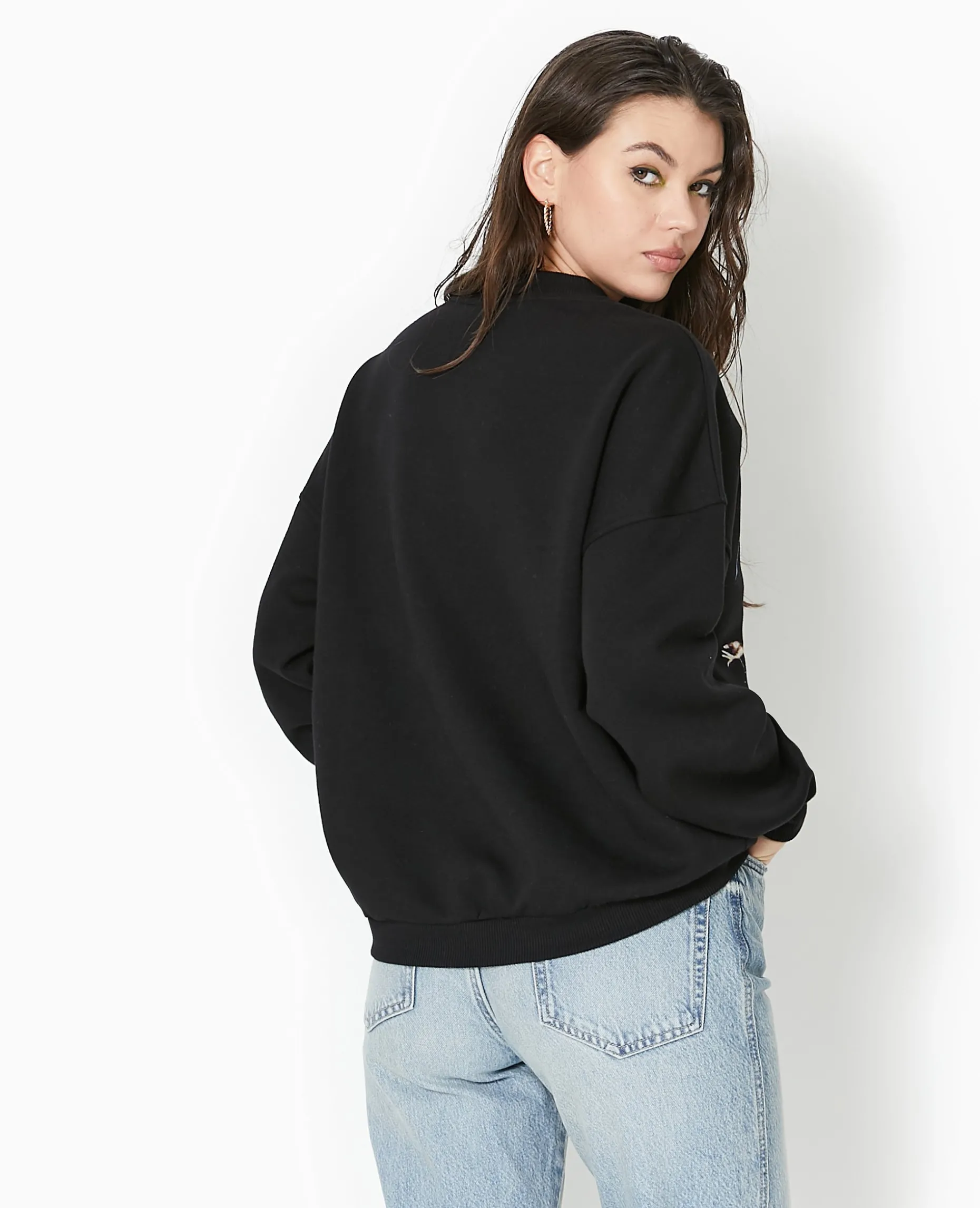 Sweat Col Rond AALIYAH - Noir
