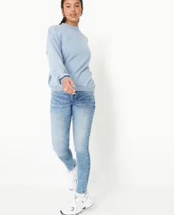 Sweat Col Rond Avec Effet Délavé - Bleu