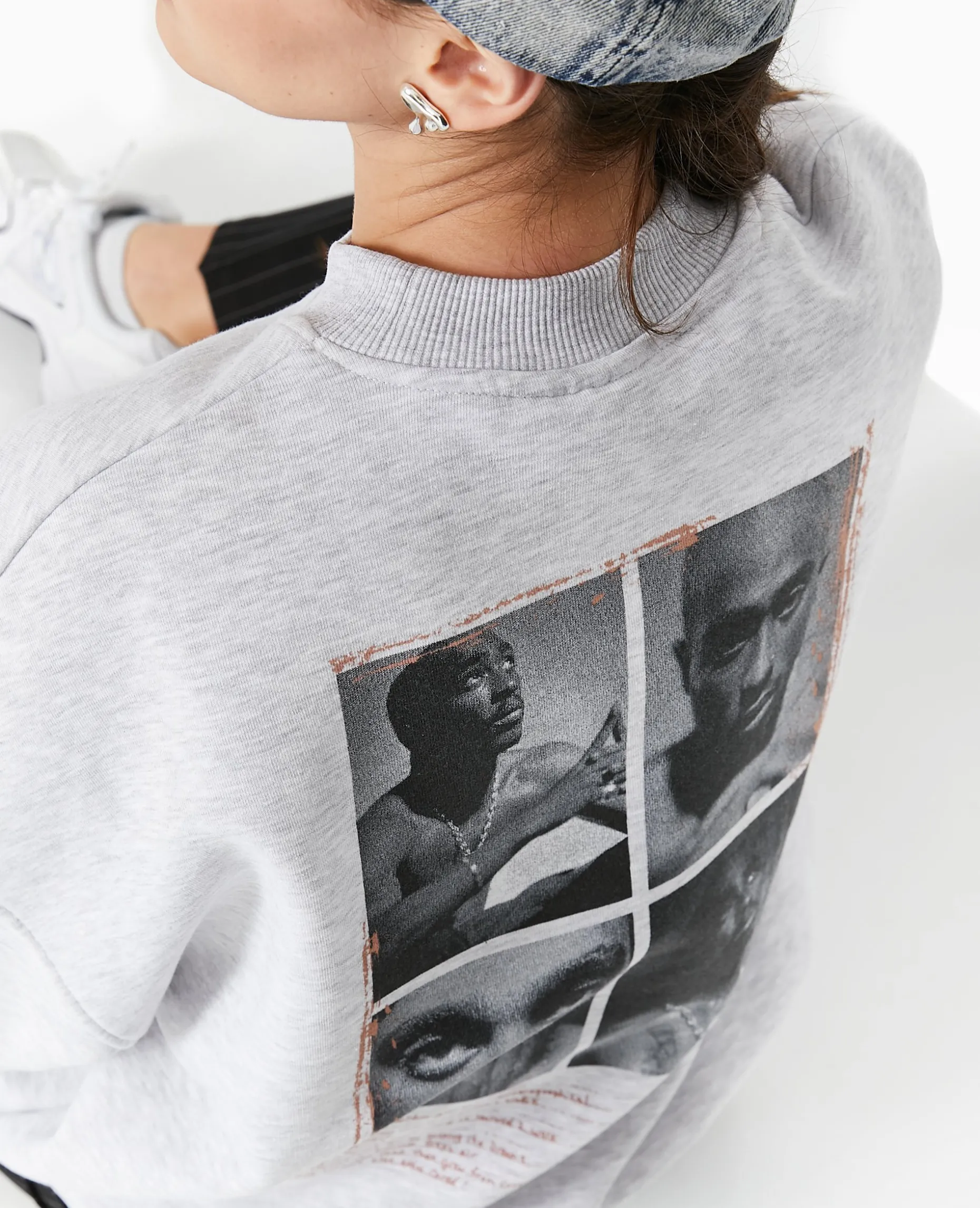 Sweat Col Rond Tupac - Gris Chiné