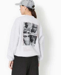 Sweat Col Rond Tupac - Gris Chiné
