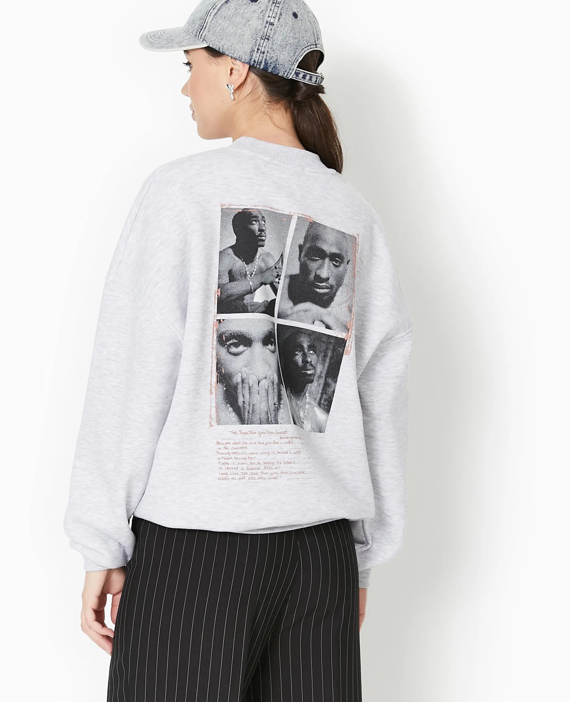Sweat Col Rond Tupac - Gris Chiné
