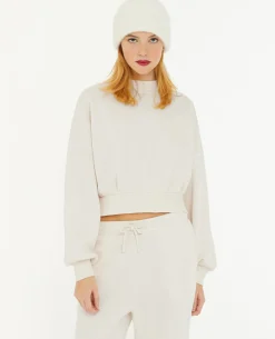 Sweat Court Avec Col Montant - Blanc