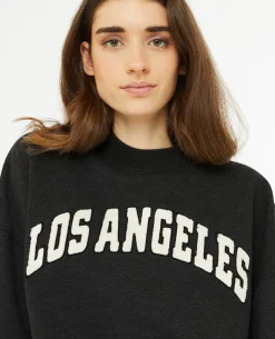 Sweat Oversize Avec Patch Bouclette - Gris Foncé