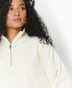 Sweat Zippé Cropped - Blanc