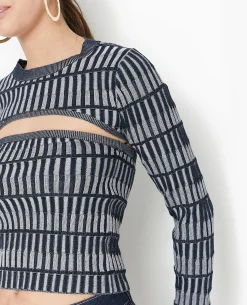 Top 2 En 1 Bustier Et Manches - Bleu