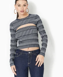 Top 2 En 1 Bustier Et Manches - Bleu