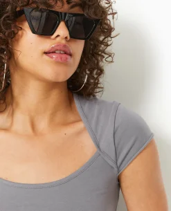 Top Avec Encolure Dégagée - Gris