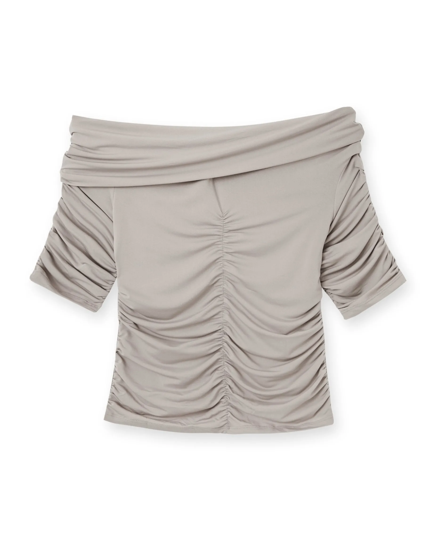 Top Avec Fronces Encolure Bardot - Gris