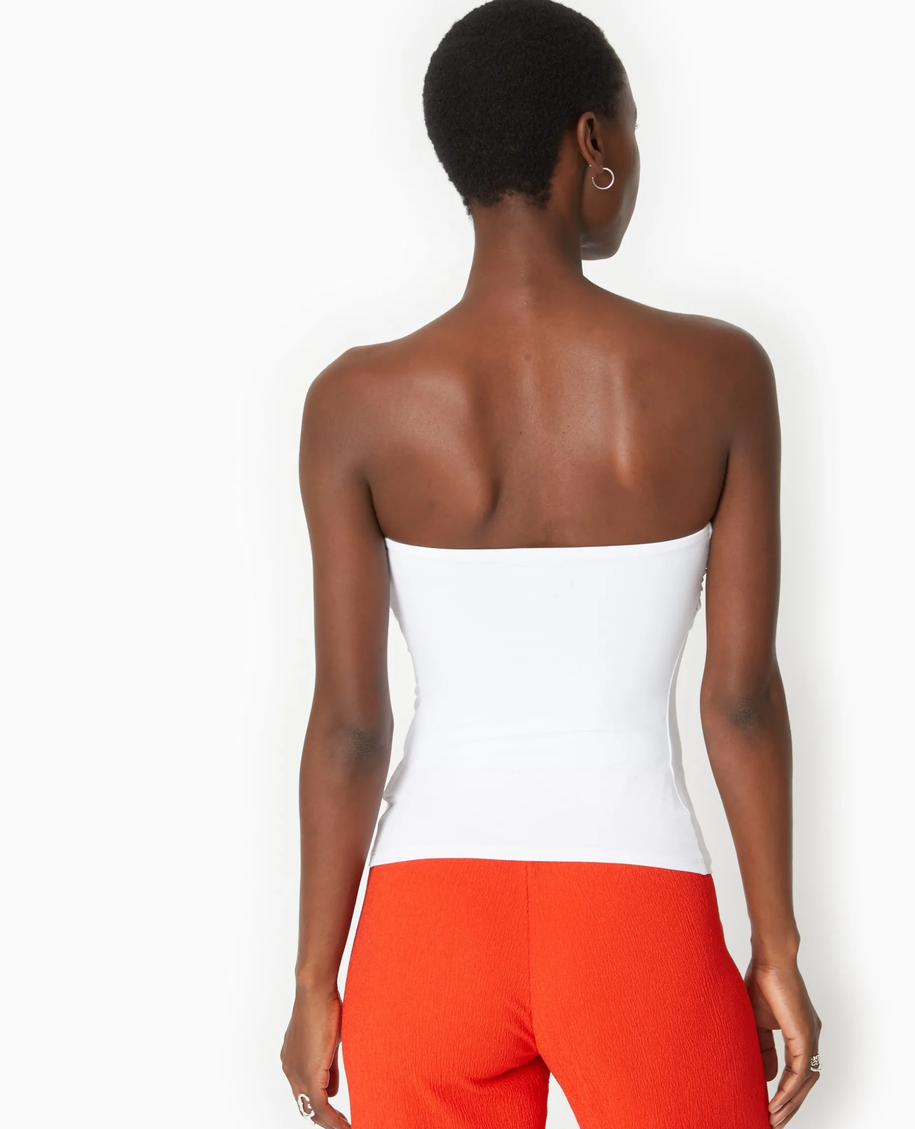 Top Bustier Avec Revers - Blanc