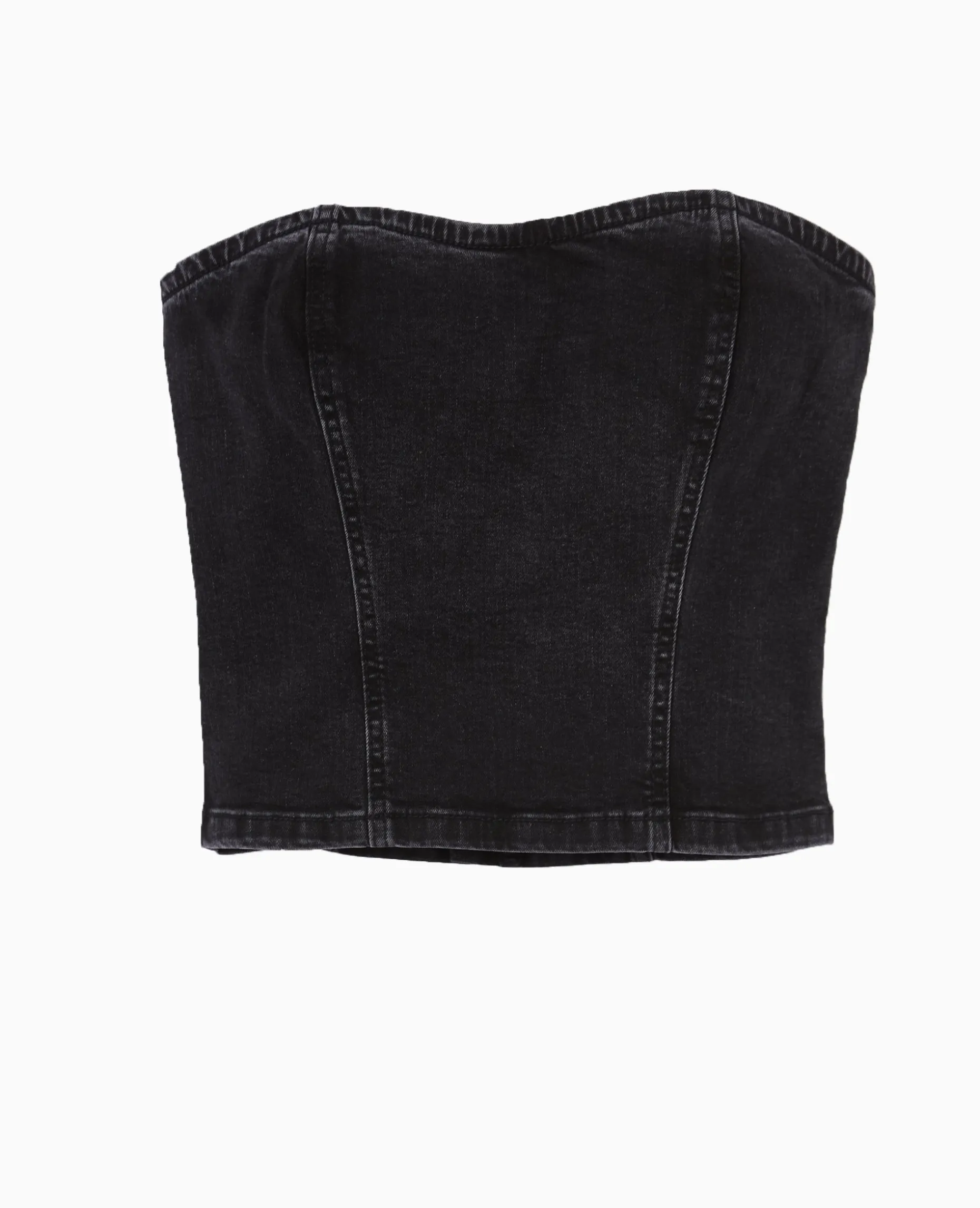 Top Bustier En Jean Stretch - Noir