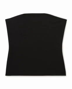 Top Bustier En Maille Côtelée - Noir
