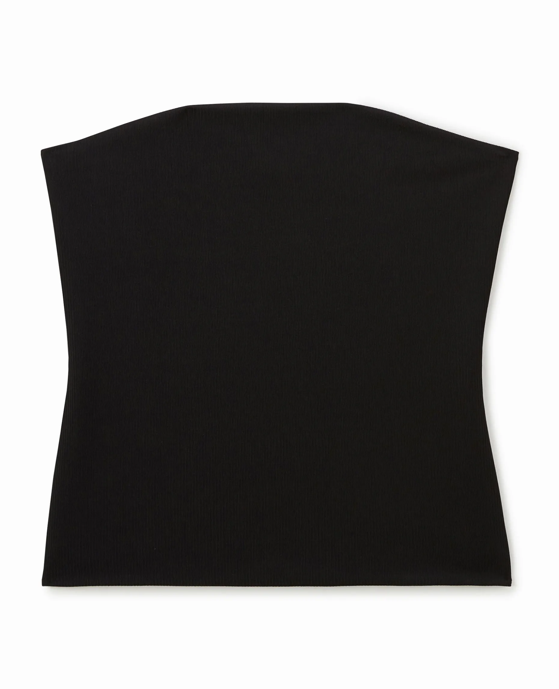 Top Bustier En Maille Côtelée - Noir