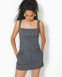 Top City Façon Corset - Gris Foncé
