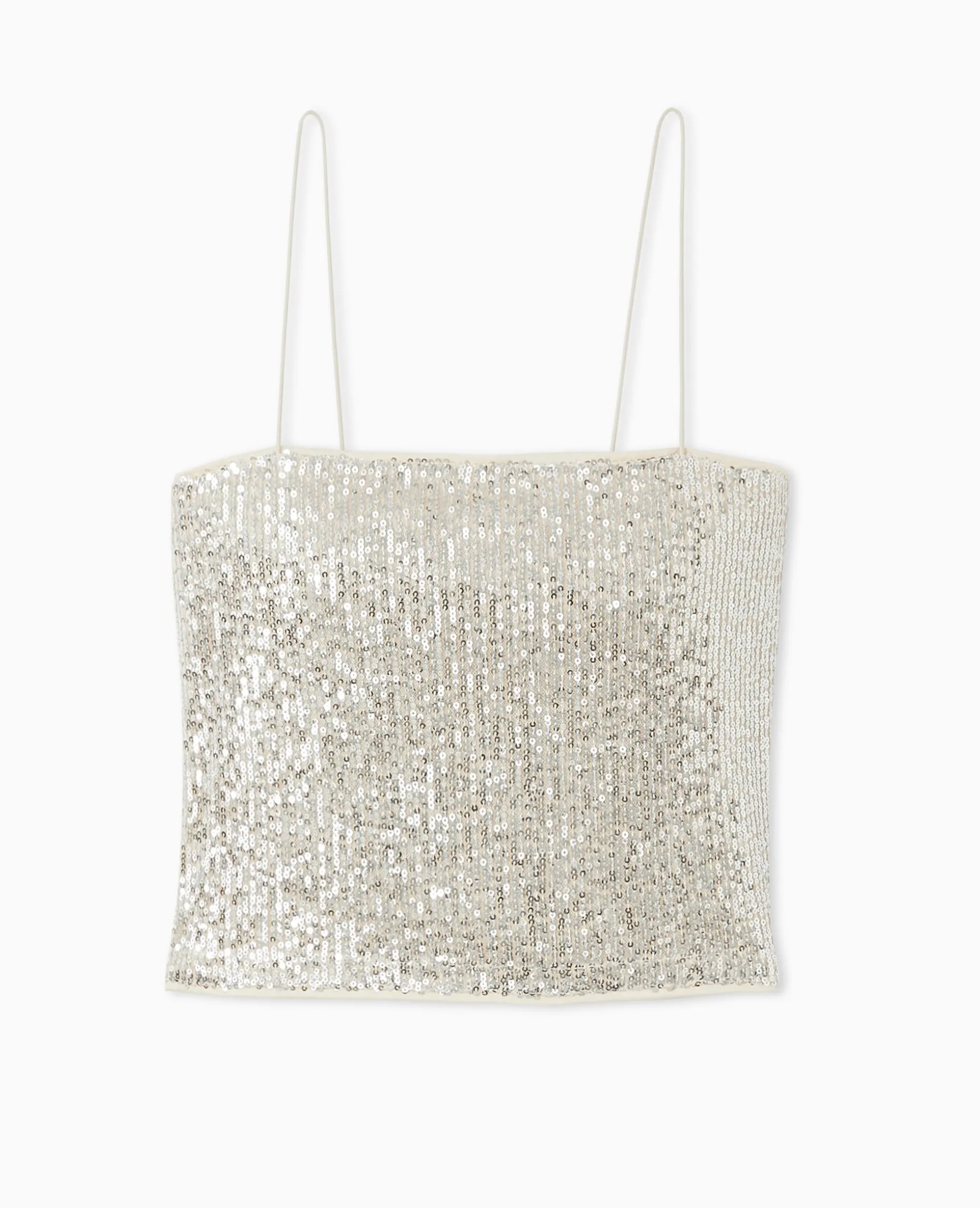 Top Court Avec Sequins - Beige