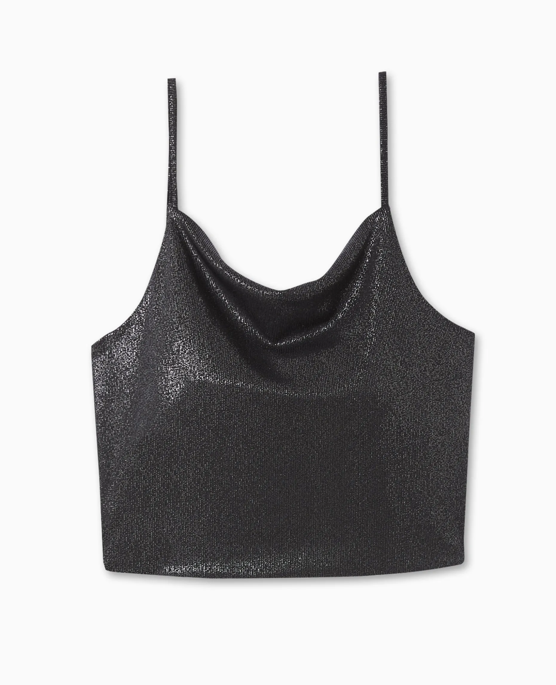 Top Cropped Dos-nu Avec Lurex - Noir