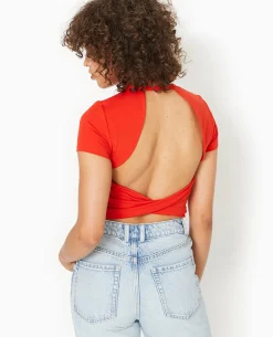 Top Dos-nu Avec Pan Twisté - Rouge