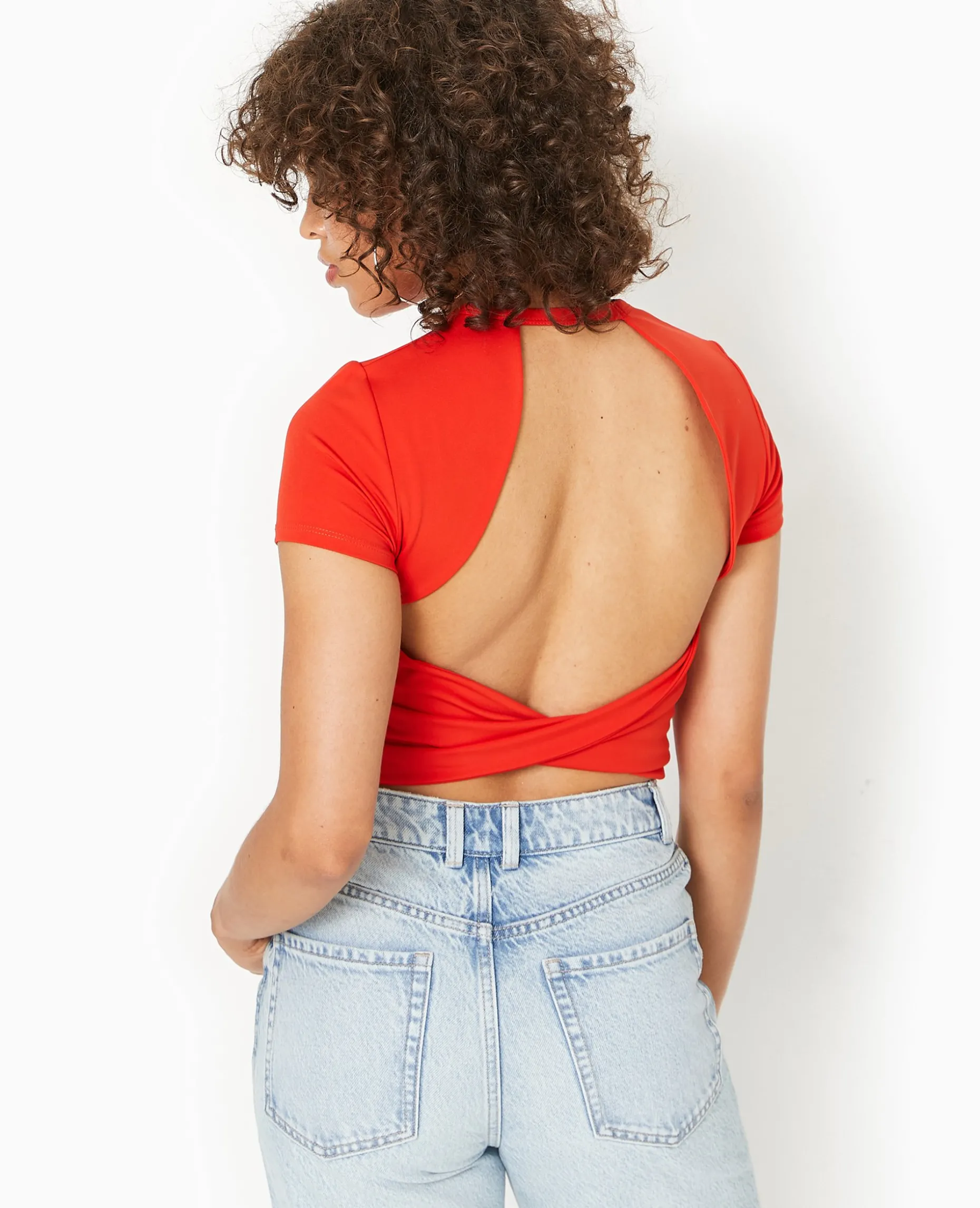 Top Dos-nu Avec Pan Twisté - Rouge