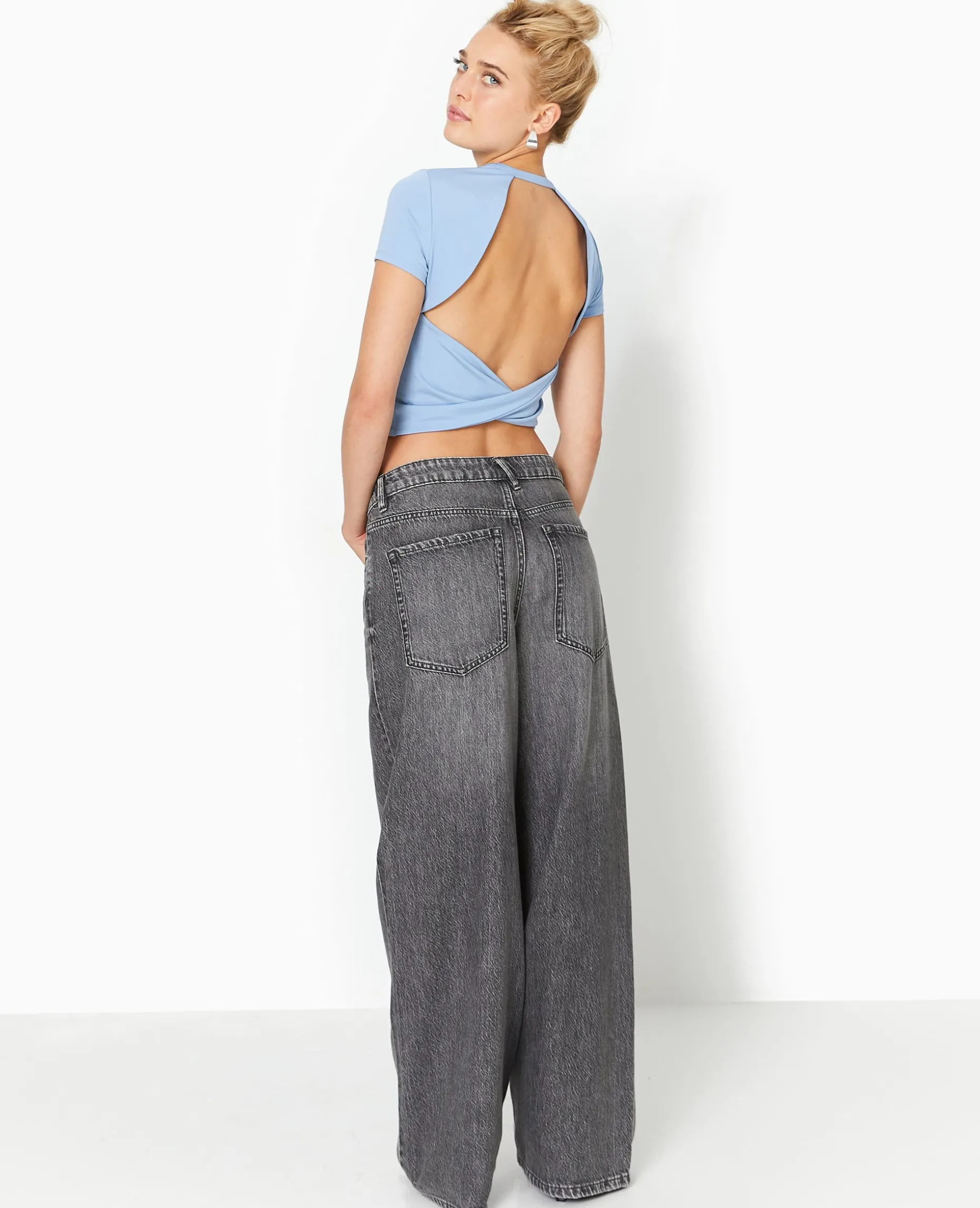 Top Dos-nu Avec Pan Twisté - Bleu