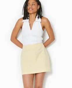 Top Dos-nu Col Polo Zippé - Blanc