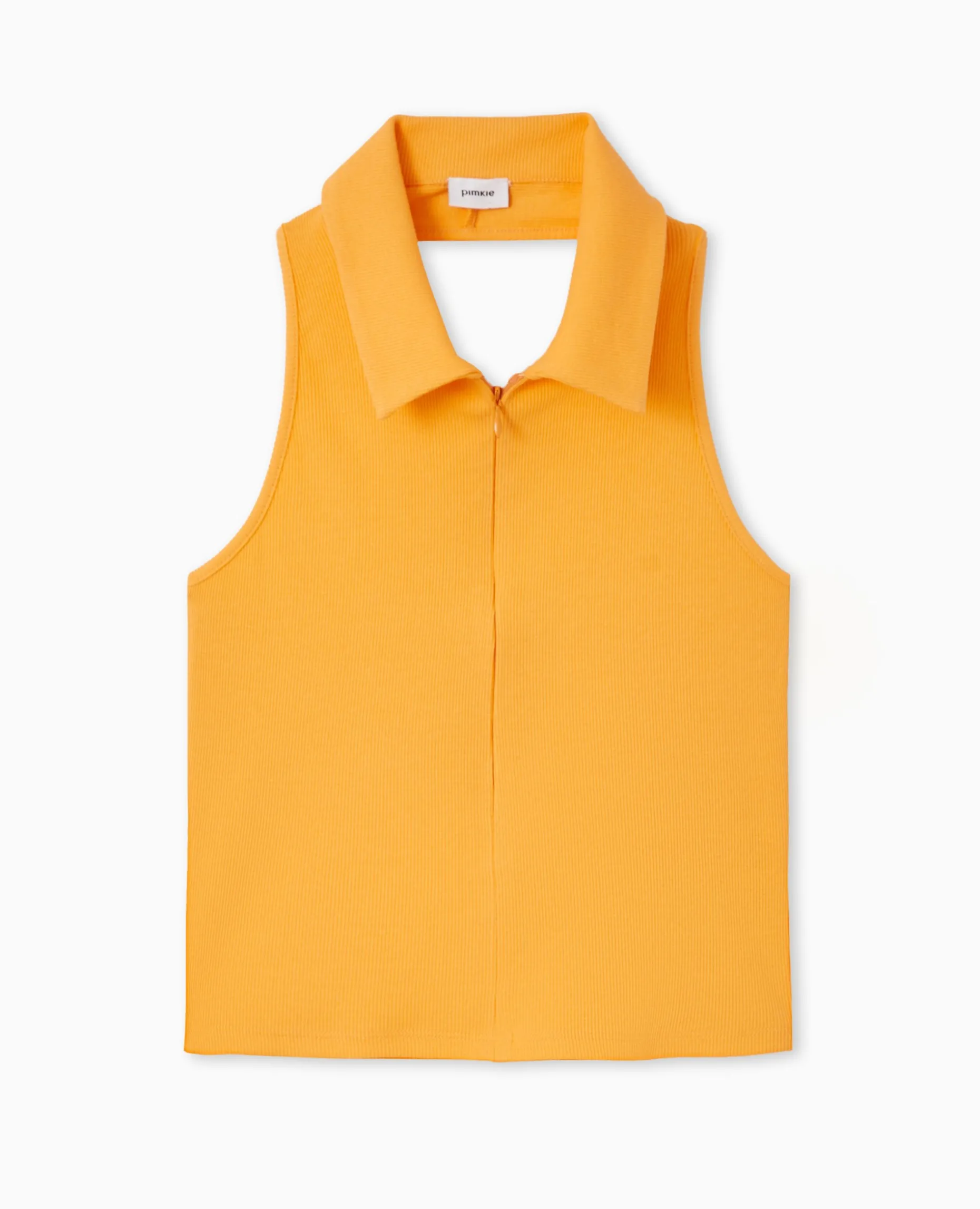 Top Dos-nu Col Polo Zippé - Orange